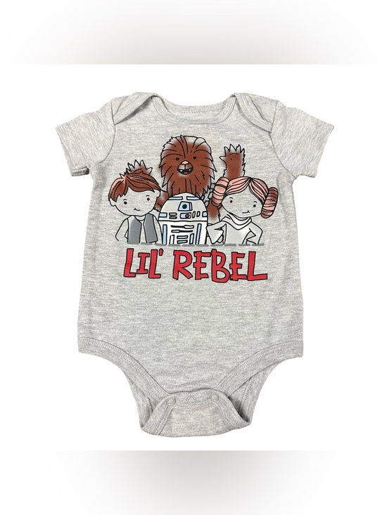 Star Wars Other - Star Wars Baby 12M Lil Rebel Bodysuit Han Solo Leia Chewbacca R2-D2 Gray